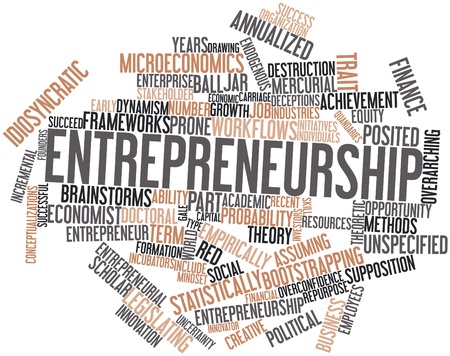 16414304 - abstract word cloud for entrepreneurship with related tags and terms