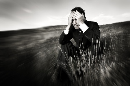 46312281 - lonely businessman depressed about life stress concept