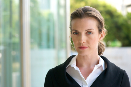 37864704 - close up portrait of an attractive business woman with serious face expression